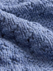 Blue Chambray Frill Collar Stitch Detail Jumper With Wool - Image 8 of 9