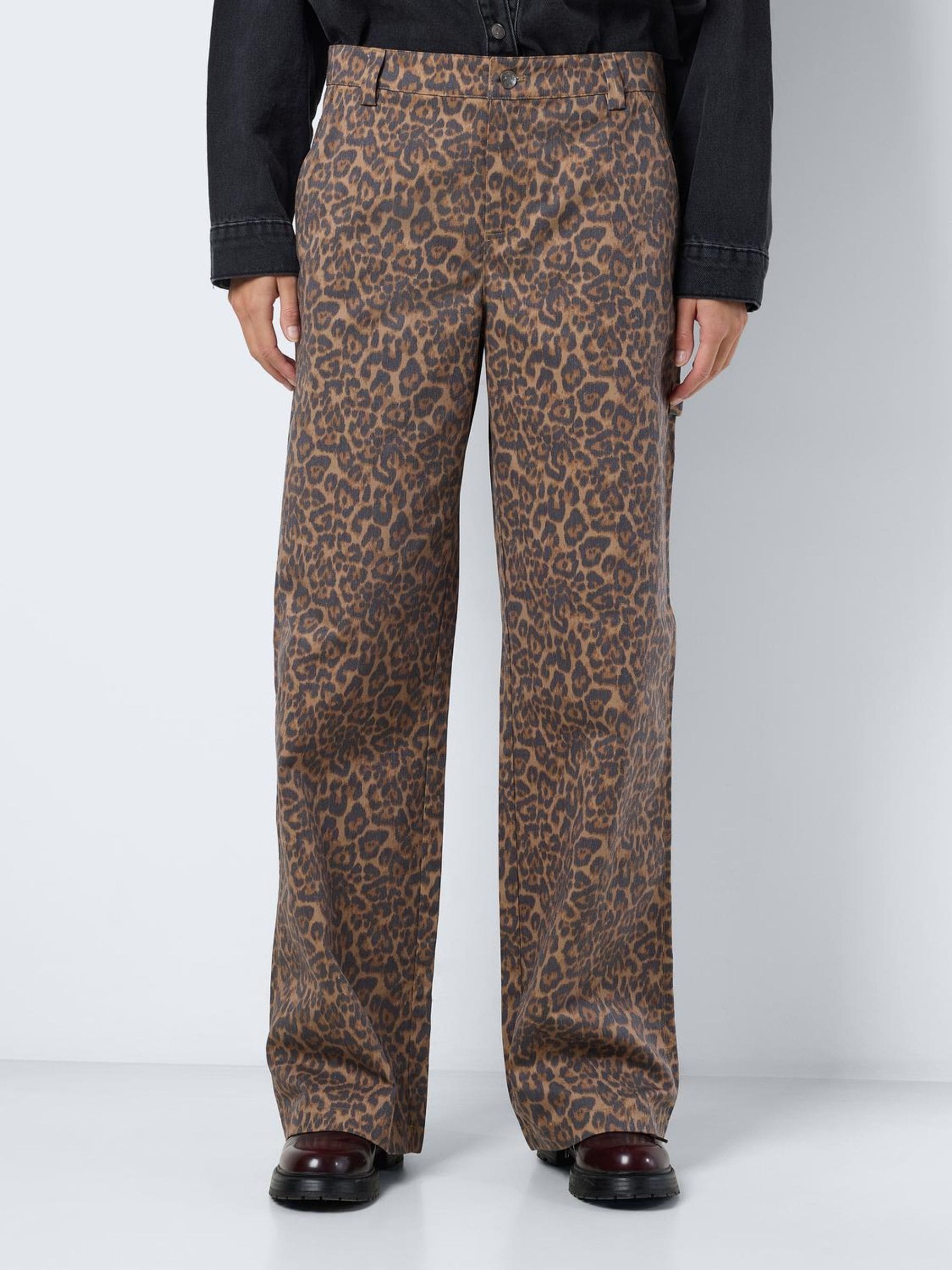 Buy NOISY MAY Brown Leopard Print Straight Leg Jeans from Next USA