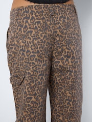 NOISY MAY Brown Leopard Print Straight Leg Jeans - Image 5 of 7