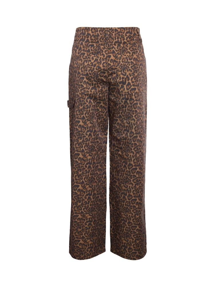 NOISY MAY Brown Leopard Print Straight Leg Jeans - Image 7 of 7