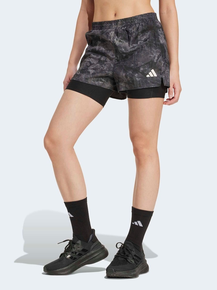 adidas Grey Own The Run 2in1 Shorts - Image 1 of 7 adidas Grey Own The Run 2in1 Shorts - Image 1 of 7