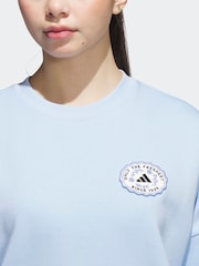 adidas Blue Farmers Market Graphic Loose Fit Sweatshirt - Image 3 of 6