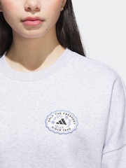 Cinza - Moletom adidas Farmers Market Graphic Loose Fit Sweatshirt - Imagem 4 de 6