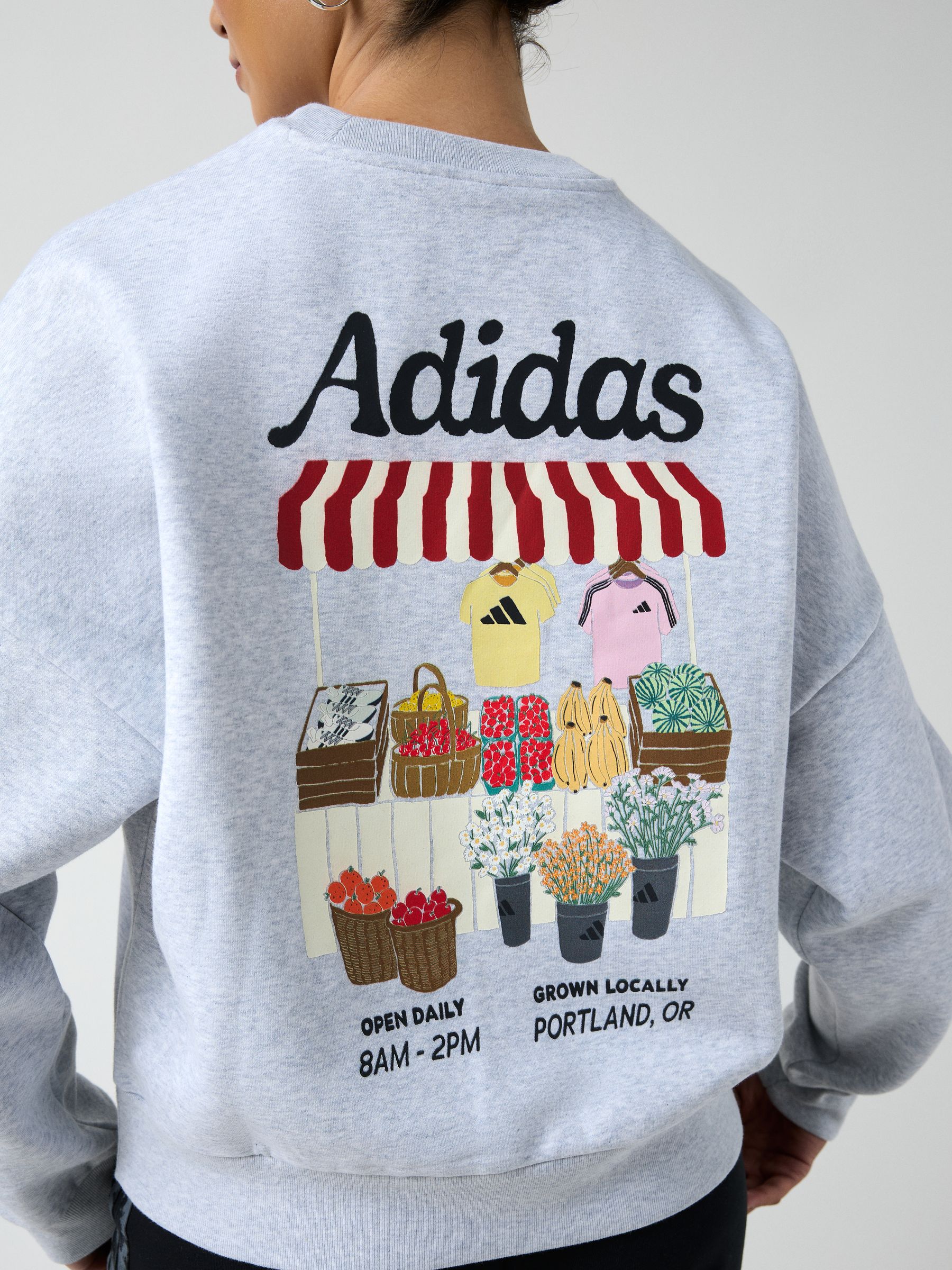 Buy adidas Grey Farmers Market Graphic Loose Fit Sweatshirt from