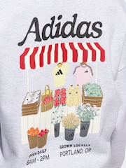Cinza - Moletom adidas Farmers Market Graphic Loose Fit Sweatshirt - Imagem 6 de 6