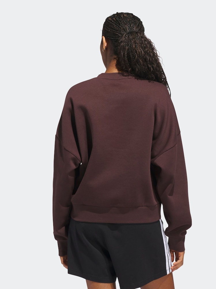 adidas Brown Cozy Holiday Logo Graphic Sweatshirt - Image 2 of 6 adidas Brown Cozy Holiday Logo Graphic Sweatshirt - Image 2 of 6