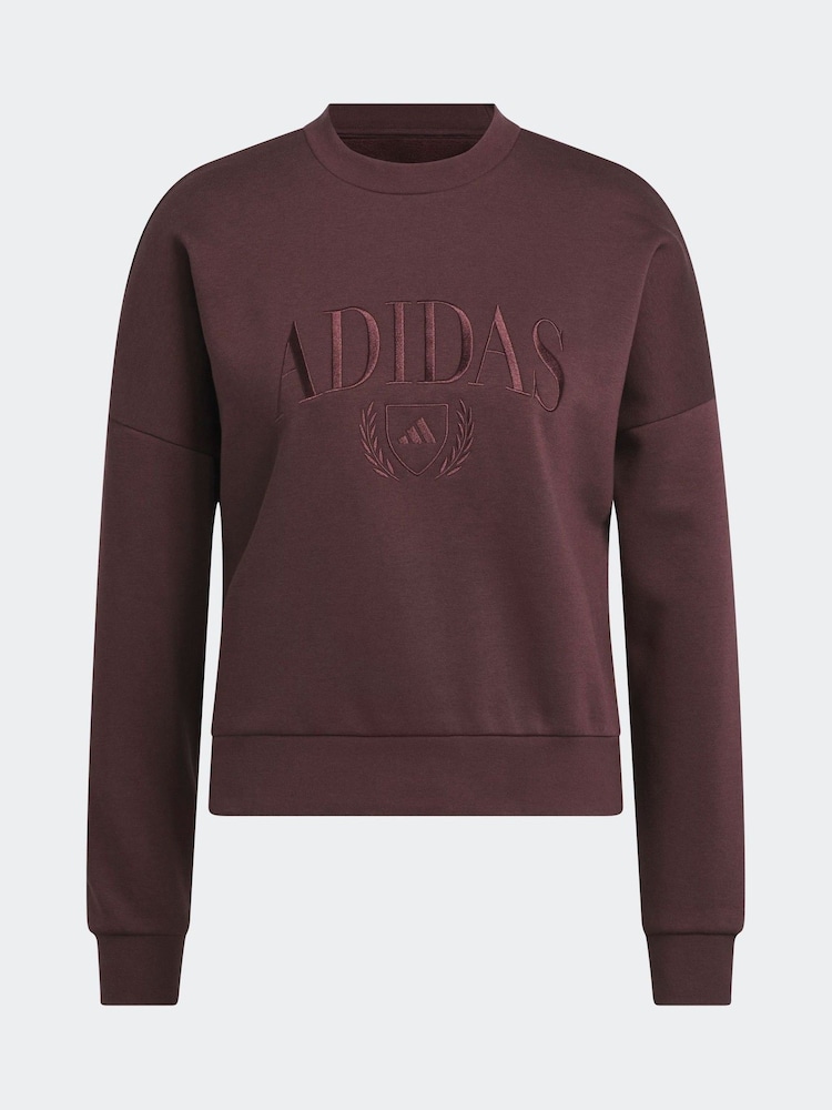 adidas Brown Cozy Holiday Logo Graphic Sweatshirt - Image 6 of 6 adidas Brown Cozy Holiday Logo Graphic Sweatshirt - Image 6 of 6