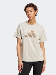 adidas Grey Animal Graphic Regular 100% Cotton T-Shirt - Image 1 of 6
