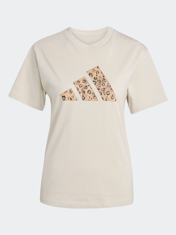 adidas Grey Animal Graphic Regular 100% Cotton T-Shirt - Image 6 of 6