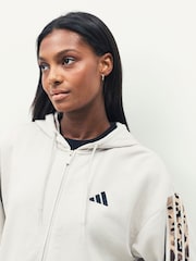 adidas Grey All-Over Print French Terry Full Zip Hoodie - Image 1 of 1