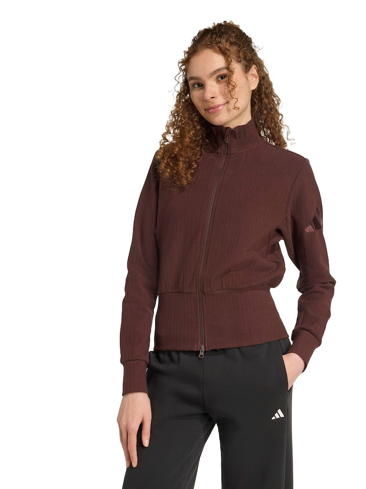 adidas Brown ALL SZN Winterized Full Zip Track Top - Image 1 of 6