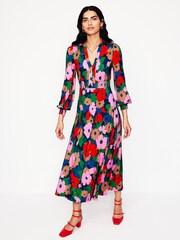 Boden Blue Ivy Smocked Midi Dress - Image 1 of 6