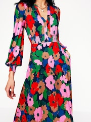 Boden Blue Ivy Smocked Midi Dress - Image 2 of 6