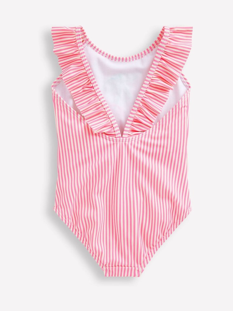 Boden Pink Cherry Frill Strap Swimsuit - Image 2 of 3