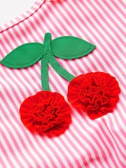 Boden Pink Cherry Frill Strap Swimsuit - Image 3 of 3