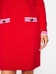 Boden Red Holly Knitted Shift 100% Cotton Dress - Image 2 of 6