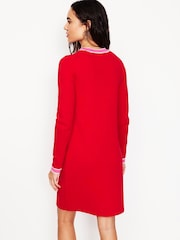 Boden Red Holly Knitted Shift 100% Cotton Dress - Image 3 of 6