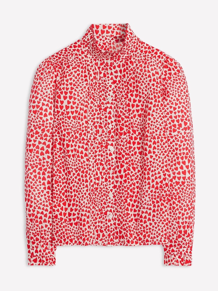 Boden Cream Felicity Heart 100% Cotton Blouse - Image 6 of 6