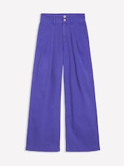 Boden Blue Brompton Wide Leg 100% Cotton Trousers - Image 5 of 5