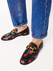 Boden Black Iris Heart Snaffle Leather Loafers - Image 1 of 5