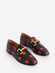 Boden Black Iris Heart Snaffle Leather Loafers - Image 3 of 5