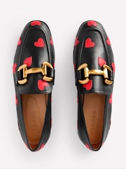 Boden Black Iris Heart Snaffle Leather Loafers - Image 4 of 5