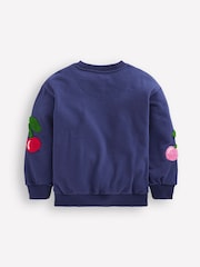 Boden Blue Cherry Graphic Boucle Sweatshirt - Image 2 of 3