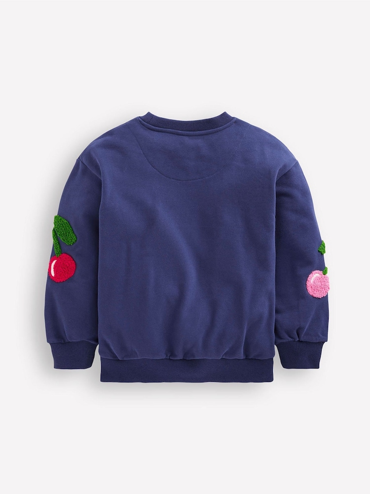 Boden Blue Cherry Graphic Boucle Sweatshirt - Image 2 of 3