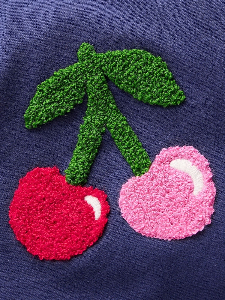 Boden Blue Cherry Graphic Boucle Sweatshirt - Image 3 of 3