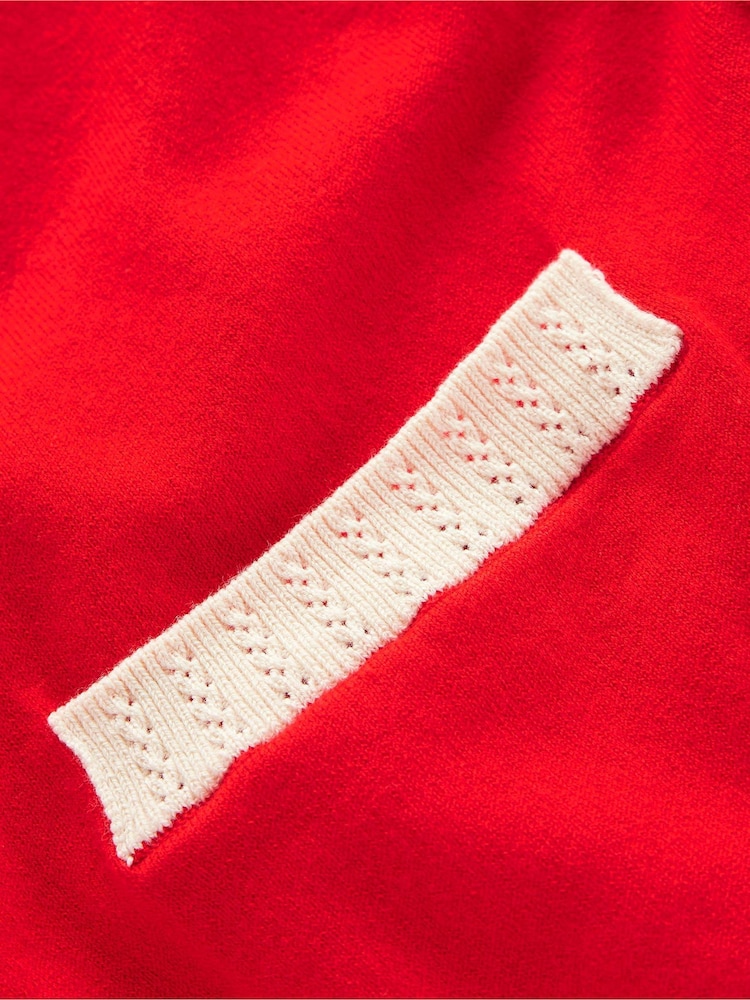 Boden Red Emilia Cotton V-Neck Cardigan - Image 6 of 6 Boden Red Emilia Cotton V-Neck Cardigan - Image 6 of 6