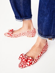 Boden Red Chisel Toe Heart Ballet Flats - Image 1 of 5