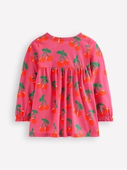 Boden Pink Cherries Long Sleeve Printed 100% Cotton Tunic - Image 2 of 3