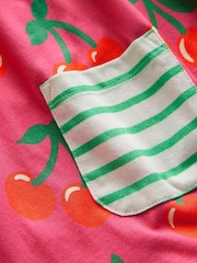 Boden Pink Cherries Long Sleeve Printed 100% Cotton Tunic - Image 3 of 3