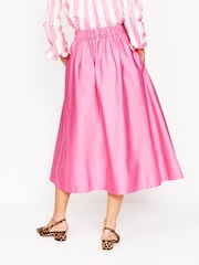 Boden Pink Isabella Cotton Sateen Skirt - Image 3 of 5