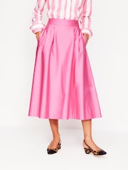 Boden Pink Isabella Cotton Sateen Skirt - Image 4 of 5