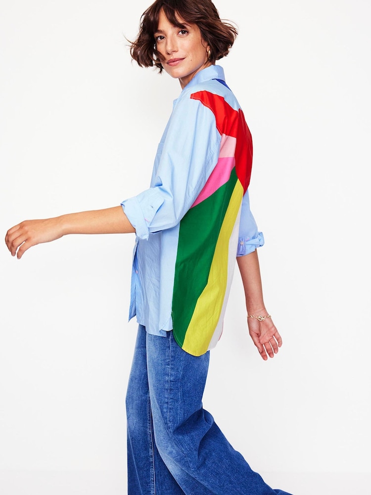 Boden Blue Sadie Relaxed Heart 100% Cotton Shirt - Image 1 of 7