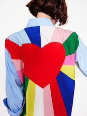 Boden Blue Sadie Relaxed Heart 100% Cotton Shirt - Image 2 of 7