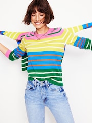 Boden Pink Eva Cashmere Rainbow Crew Neck Jumper - Image 1 of 6