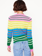 Boden Pink Eva Cashmere Rainbow Crew Neck Jumper - Image 3 of 6