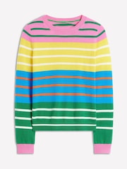 Boden Pink Eva Cashmere Rainbow Crew Neck Jumper - Image 5 of 6