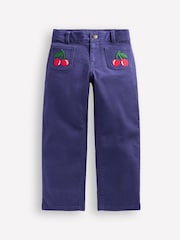Boden Blue Cherries Patch Pocket Trousers - Image 1 of 3