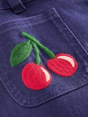 Boden Blue Cherries Patch Pocket Trousers - Image 3 of 3