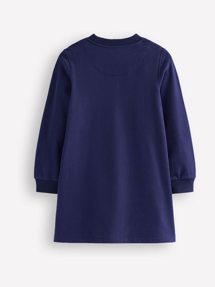 Boden Blue Ida Sweatshirt Heart Appliqué Dress - Image 2 of 3