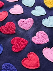 Boden Blue Ida Sweatshirt Heart Appliqué Dress - Image 3 of 3