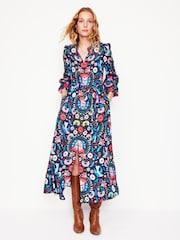 Boden Blue Ruby Collarless Shirt Dress - Image 2 of 5