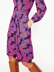 Boden Blue Alexandra Bow Blouson Jersey Dress - Image 2 of 5