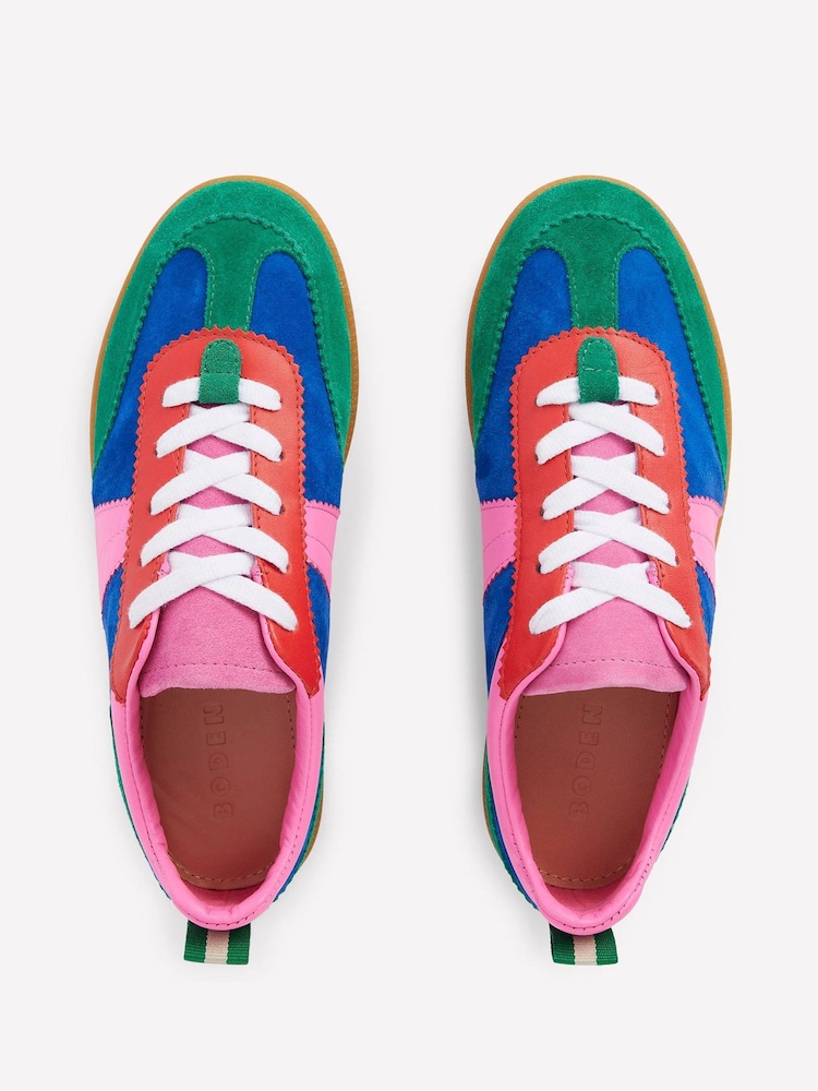 Boden Blue Erin Retro Tennis Trainers - Image 4 of 5