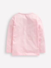 Boden Pink Long Sleeve Heart Boucle 100% Cotton T-Shirt - Image 2 of 3