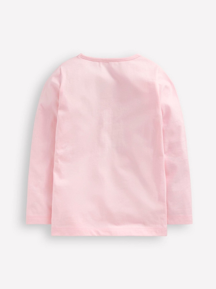 Boden Pink Long Sleeve Heart Boucle 100% Cotton T-Shirt - Image 2 of 3 Boden Pink Long Sleeve Heart Boucle 100% Cotton T-Shirt - Image 2 of 3