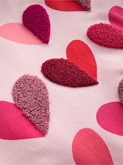 Boden Pink Long Sleeve Heart Boucle 100% Cotton T-Shirt - Image 3 of 3